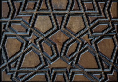 Tahtada geometrik desenli Osmanlı Türk sanatı