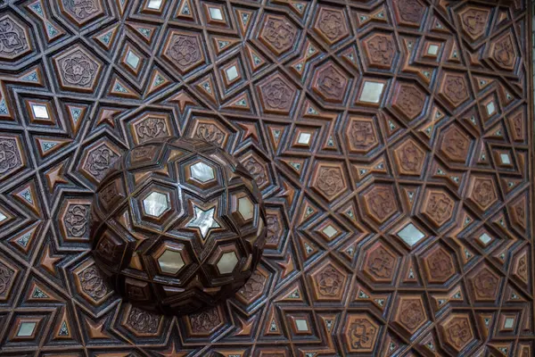 stock image Ottoman Turkish  art with geometric patterns on wood