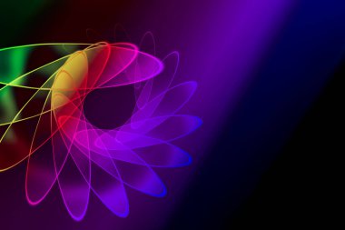 Dairesel çizgileri olan renkli soyut arkaplan