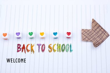 Back to school wording as educational concept clipart