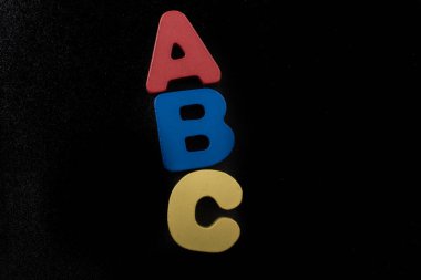 Colorful ABC Letters of Alphabet made of wood clipart