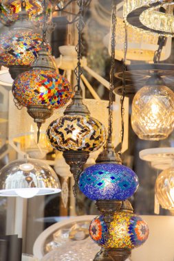 Mosaic Ottoman lamps from Grand Bazaar in  Istanbul clipart