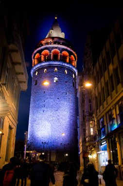 İstanbul 'da antik çağlardan kalma Galata Kulesi manzarası