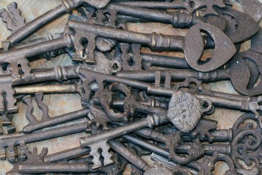 Metalden yapılmış antik stil renk dekoratif anahtar