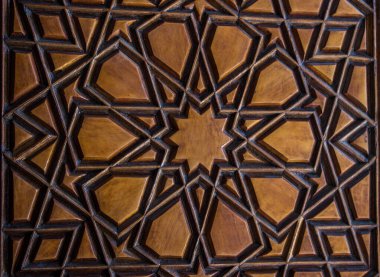Tahtada geometrik desenli Osmanlı Türk sanatı
