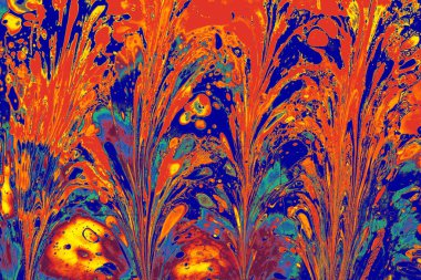 Soyut boyalı yaratıcı ebru sanat arka planı. Mermer desenli çiçek desenleri