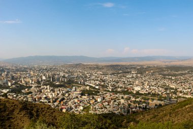 Gürcistan 'daki Tiflis' in güzel panoramik manzarası