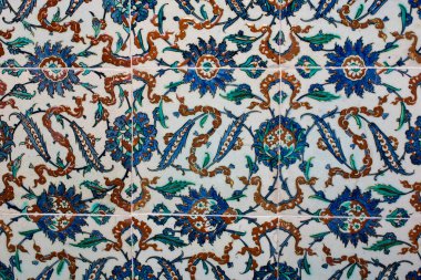 Osmanlı el yapımı çiçek desenli Türk fayansları