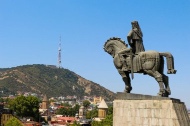 Gürcistan 'daki Tiflis' in güzel panoramik manzarası