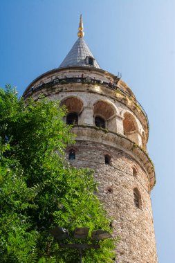 İstanbul 'da antik çağlardan kalma Galata Kulesi manzarası