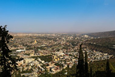 Gürcistan 'daki Tiflis' in güzel panoramik manzarası