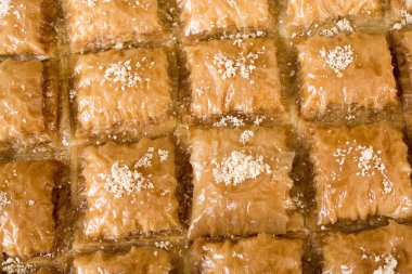 Türk geleneksel Ulusal tatlıları Baklava arka plan olarak