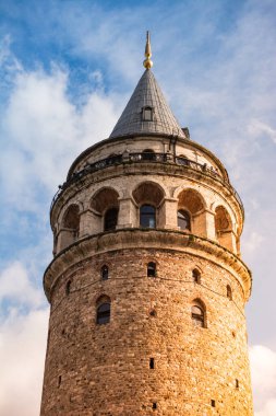 İstanbul 'da antik çağlardan kalma Galata Kulesi manzarası