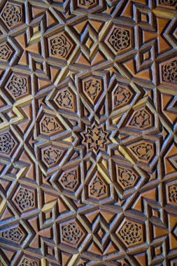 Tahtada geometrik desenli Osmanlı Türk sanatı