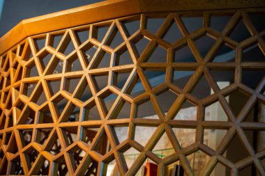 Tahtada geometrik desenli Osmanlı Türk sanatı