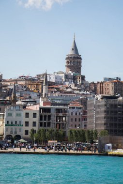 İstanbul 'da antik çağlardan kalma Galata Kulesi manzarası