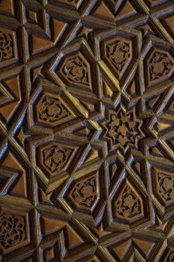 Tahtada geometrik desenli Osmanlı Türk sanatı