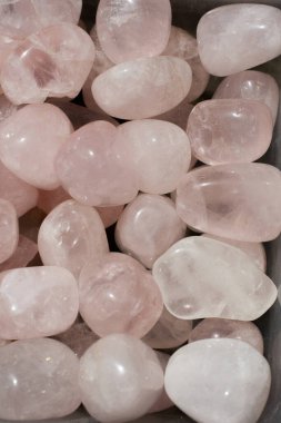 tumbled Rose Quartz gem stone as mineral rock specimen clipart