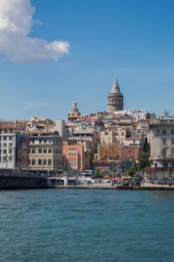 İstanbul 'da antik çağlardan kalma Galata Kulesi manzarası