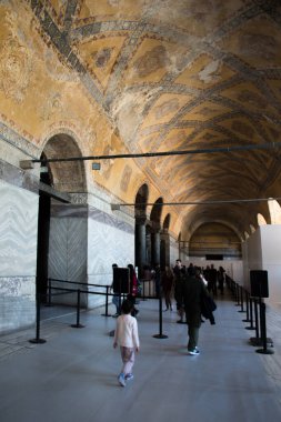 The interior of Hagia Sofia with Upper Gallery in view. clipart