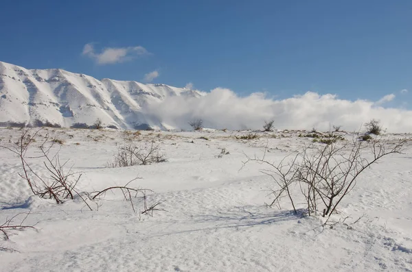 Abruzzo Nationaal Park Majella San Leonardo Pass Winter Uitzicht Met — Stockfoto