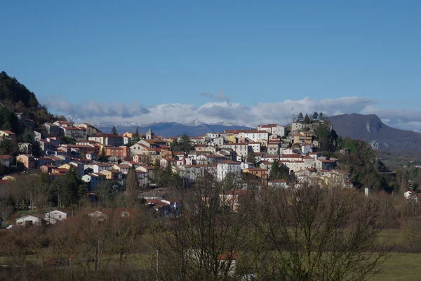 Vista Carovilli Una Pequeña Ciudad Italiana Provincia Isernia Molise — Foto de Stock