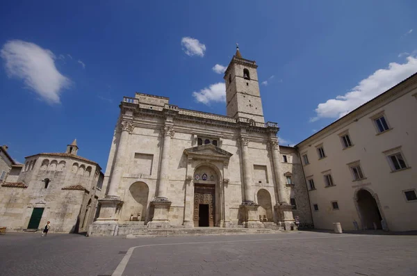 stock image Ascoli Piceno - Marche Italy - Piazza Arringo and Cathedral of S. Emidio
