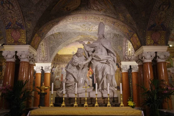 Ascoli Piceno Marche Interieur Van Kathedraal Van Emidio — Stockfoto