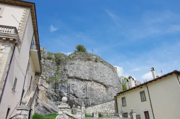 Pescocostanzo Abruzzo Rocky Çıkıntısı Ilk Şehir Çekirdeğinin Yükseldiği Yer Şimdi — Stok fotoğraf
