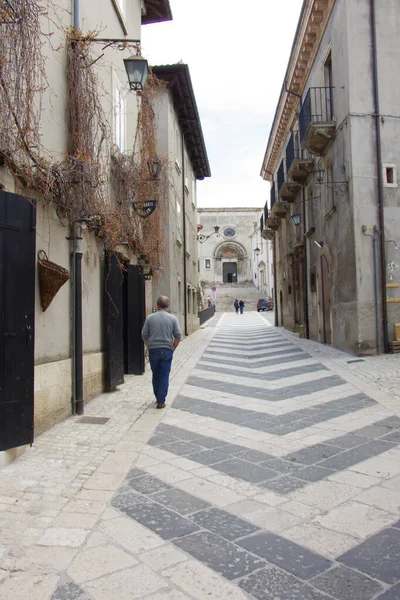 Pescocostanzo Abruzzo Italy Tourists Stroll Historic Center Village — Stock Photo, Image