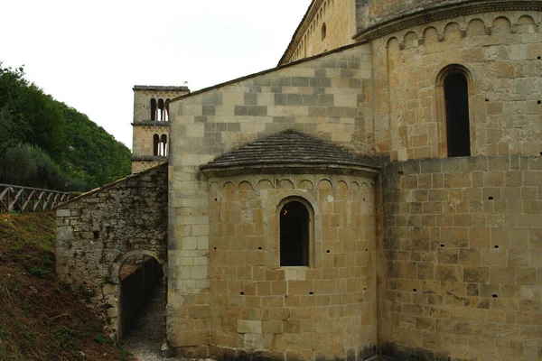 Abadia San Liberatore Maiella Parte Externa Abside Serramonacesca Abruzzo — Fotografia de Stock