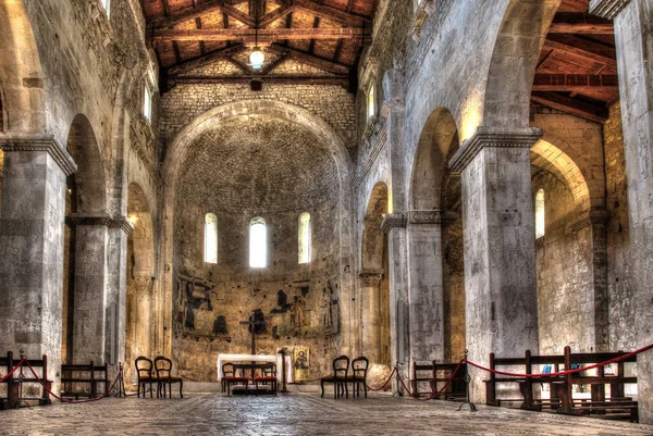 Serramonacesca Abruzos Abadía San Liberatore Maiella Nave Central — Foto de Stock