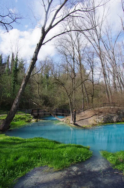 Scafa Abruzzo Het Zwavelhoudende Water Van Lavino Rivier — Stockfoto