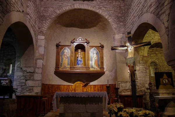 Santa Maria Canneto Szentélye Roccavivara Molise Főoltár Mögött Található Századi — Stock Fotó
