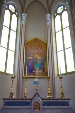 Castelpetroso - Molise - 21 Aralık 2013 - Sığınak Bazilikası Minore dell 'Addolorata - Kilisenin içindeki bazı detaylar