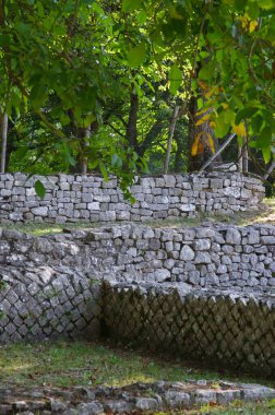 Detail of the reticulated walls. Archaeological site of Altilia. Sepino - Molise - Italy clipart