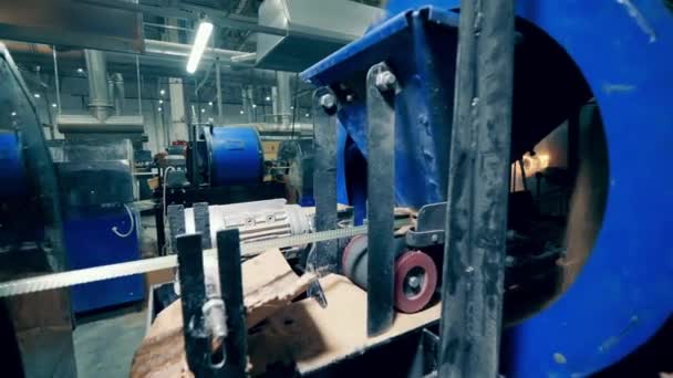 Massive Industrial Machine Manufacturing Glass Fiber — Stockvideo