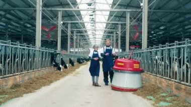 İki uzman çiftlikte çalışan bir yem satıcısını tartışıyor. 4K