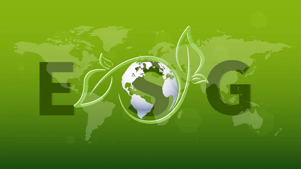ESG - Environmental, Social and Corporate Governance Banner Information Technology Green Business Icon Renewable environment, society, vector