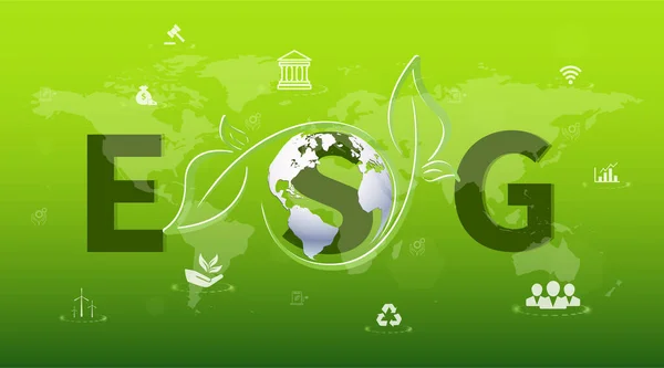 Esg Banner Pro Environmentální Sociální Podnikovou Správu Informační Technologie Zelené — Stock fotografie
