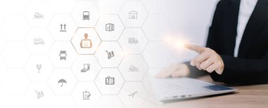 Logistic management concept. The complex process of planning, organizing and controlling resources to meet the needs of customers. The efficient flow and storage of goods, services.	