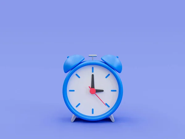 3d minimal alarm clocks. urgent work. race against time concept. competing against time. alarm clock isolated on blue background. 3d rendering illustration.