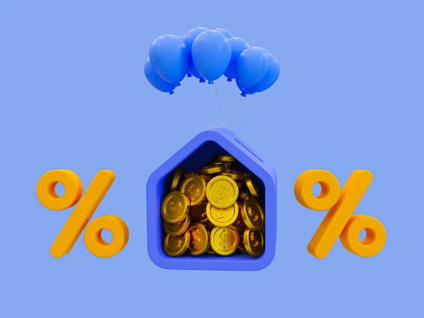 Minimal Money Saving Concept Deposits Earn More Interest Collecting Money — Stockfoto