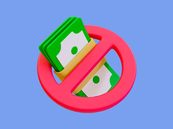 Minimal Pile Banknotes Stop Icon Cash Accepted Icon Cash Accepted — Foto Stock