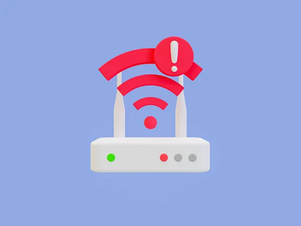 Minimales Netzwerk Getrennt Keine Internetverbindung Modem Problem Symbol Router Mit — Stockfoto