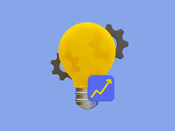 Minimal Lightbulb Cogwheel Gears Lightbulb Innovation Icon Light Bulb Gearwheel — Foto Stock