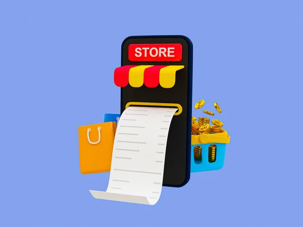 Minimal Online Shopping Concept Payment Checkout Process Moneyless Payment Concept — Fotografia de Stock