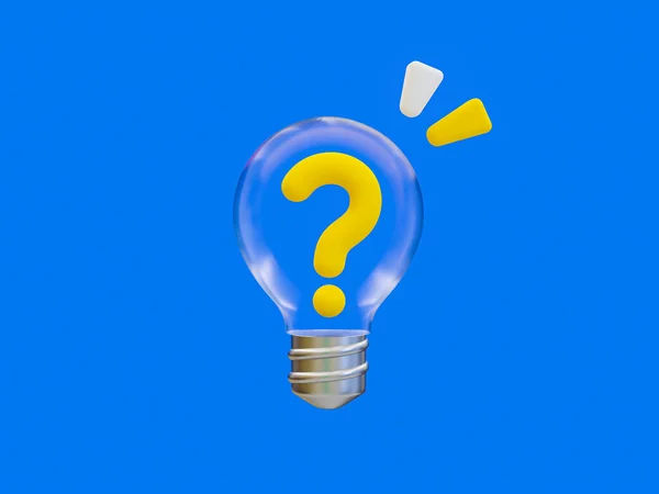 Minimal Lightbulb Question Mark Problem Solving Concept Figure Out Question — Foto Stock