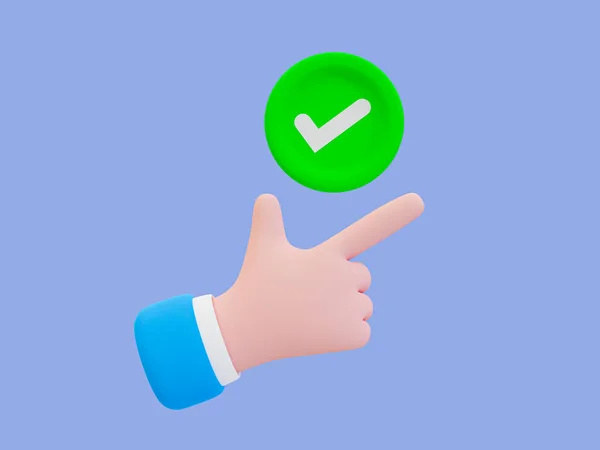 Minimal Green Check Mark Symbol Correct Sign Get Green Light — Stockfoto