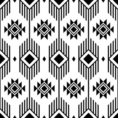 Ikat square seamless pattern. Geometric ethnic pattern design. black-white fabric pattern design. vector illustration.